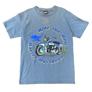 Vintage Harley Davidson Ride The Best Biker Single Stitch Graphic Tee Shirt